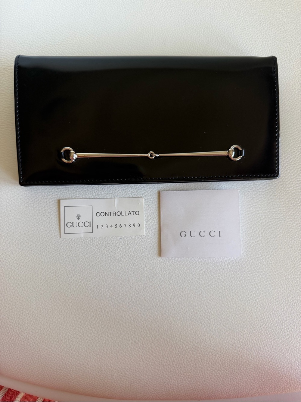 VINTAGE Gucci Tom Ford Era Black Leather Horsebit Long Wallet w/ Digital COA
